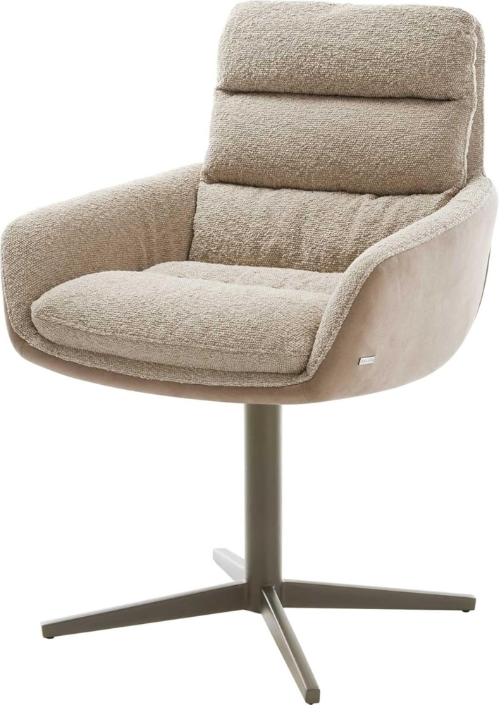 Drehstuhl Abelia-Flex mit Armlehnen Materialmix Schlamm Fußkreuz Effektfinish Titan 360° drehbar Bild 1