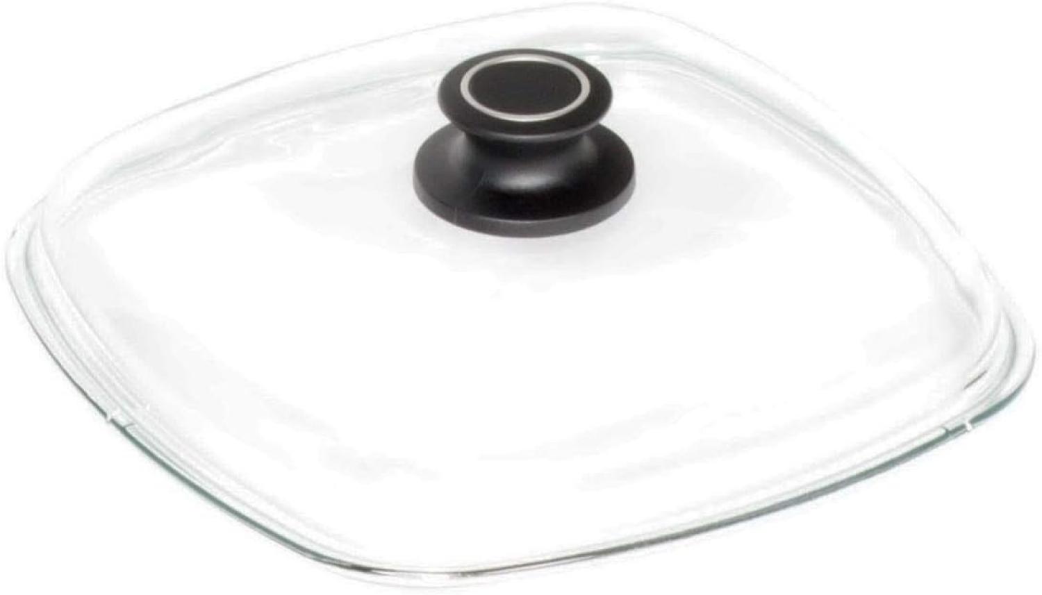 AMT Gastroguss E26 Glasdeckel eckig mit Knopf, 26 x 26 cm Bild 1