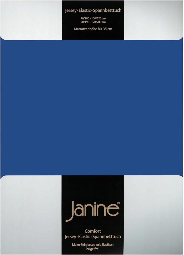 Janine Jersey Elastic Spannbetttuch|90x190 cm - 100x220 cm| royalblau Bild 1