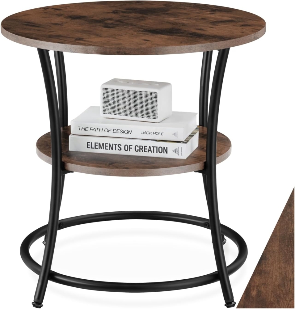 tectake Beistelltisch Saint Louis (1-St, 1 tlg), Geschwungener Beistelltisch im trendigen Industrial Look Bild 1