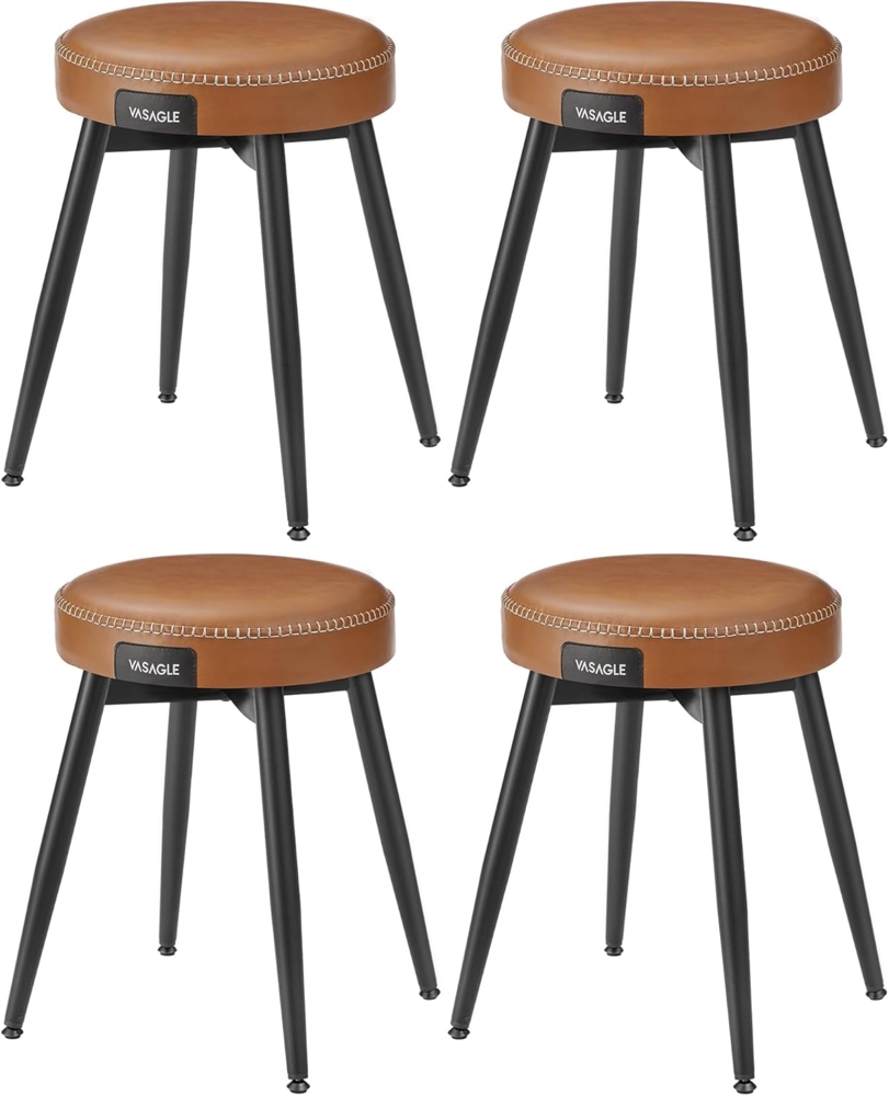 Vasagle Esszimmerstühle (4 St), Sitzhocker, EKHO Series, Kunstleder, 48,2 cm hoch, karamellbraun Bild 1