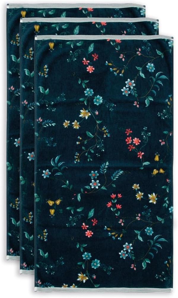 Pip Frotte-Handtuch Les Fleurs dark blue 55x100 cm Duschtuch Baumwolle Bild 1