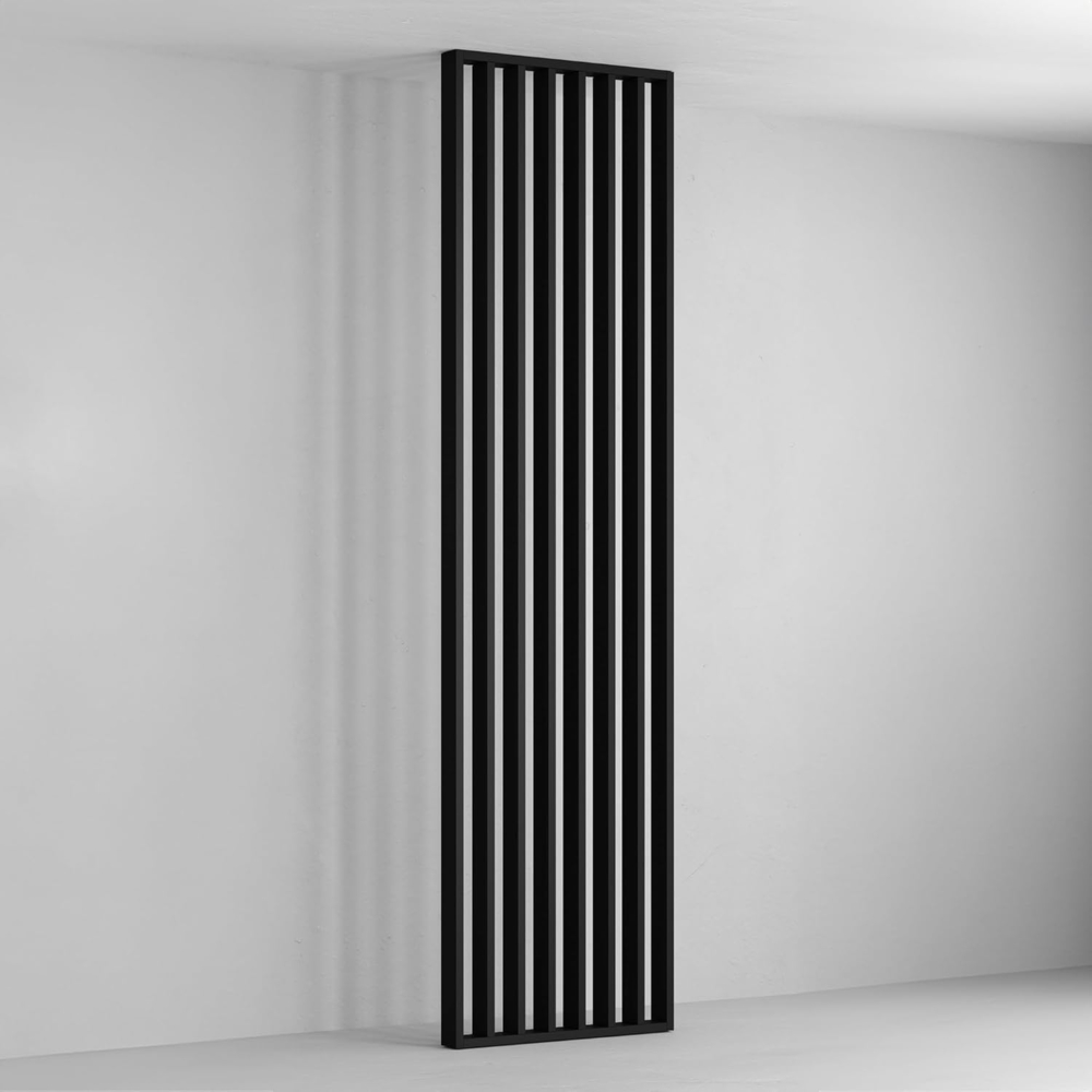 Hexim Raumteiler, Lamellenwand 275x58cm MDF Raumtrenner Trennwand - freistehende Holzlamellen Innendekoration - moderne Raumgestaltung Lamellen-Sichtschutz (Schwarz) Bild 1