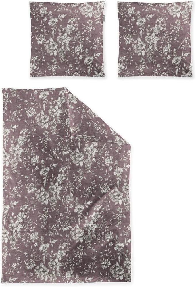 Irisette Flausch-Cotton Bettwäsche Zobel 8558|135x200 cm + 80x80 cm| mauve Bild 1