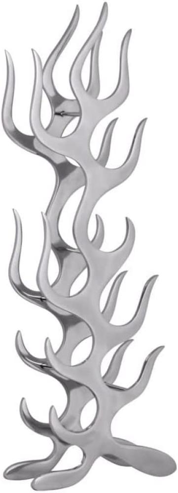 Wohnling Flame' Flaschenregal, Weinregal für 9 Flaschen in Silber, Aluminium, 32 x 94 x 14 cm Bild 1