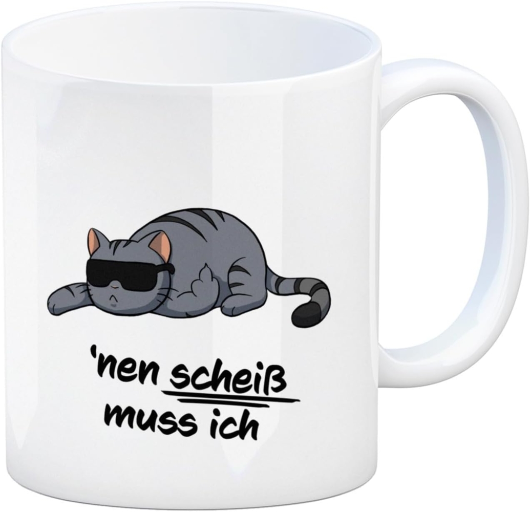 speecheese Tasse nen Scheiß muss ich Kaffeebecher mit coolem Katzen-Motiv Bild 1