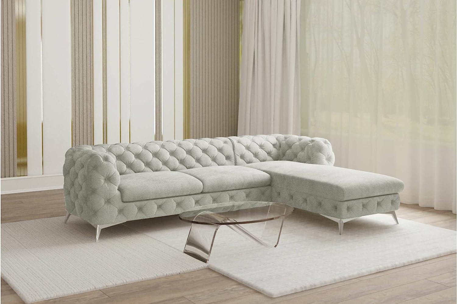 Stylefy Poseidon Ecksofa Kunstleder CAYENNE Weiß Rechts Bild 1