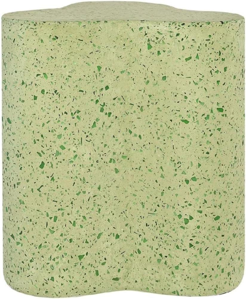 Casa Padrino Luxus Terrazzo Naturstein Beistelltisch / Hocker Grün 41,5 x 41,5 x H. 45 cm - Wohnzimmer Möbel - Hotel Möbel - Naturstein Möbel - Luxus Möbel - Luxus Einrichtung Bild 1