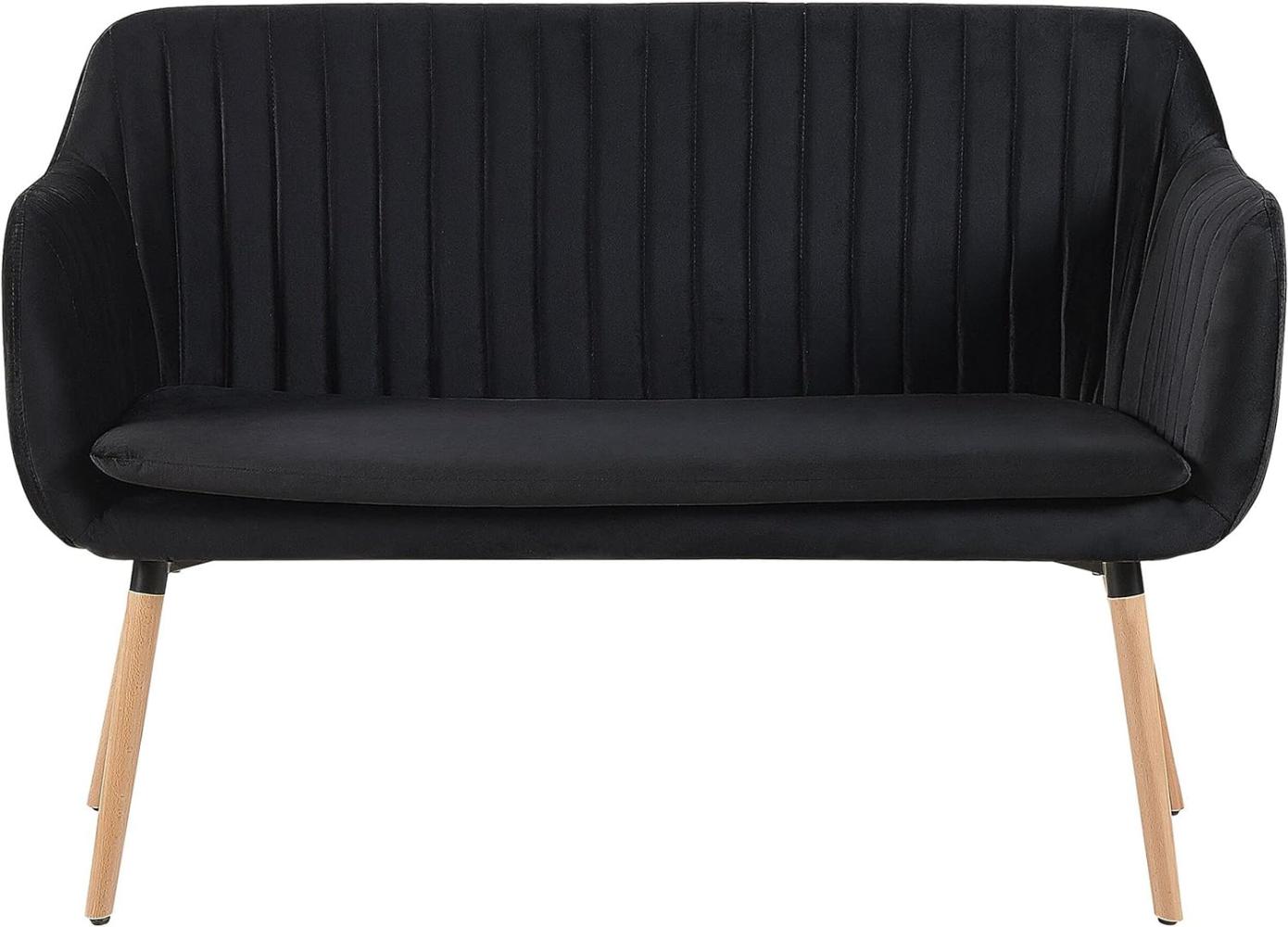 2-Sitzer Sofa Samtstoff schwarz TABY Bild 1