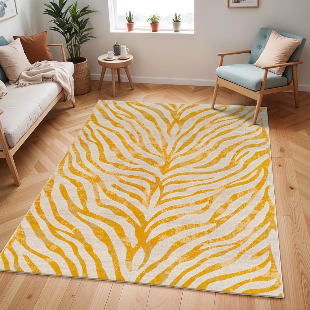 Livabliss Teppich LUANDA, rechteckig, Höhe: 11 mm, Skandinavischer Teppich, Boho Wohnzimmerteppich/Läufer im Zebra Muster Bild 1