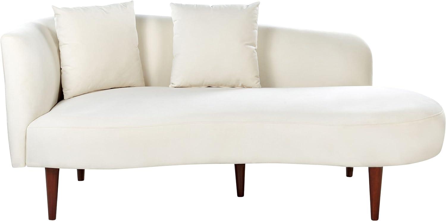 Chaiselongue Samtstoff creme linksseitig CHAUMONT Bild 1