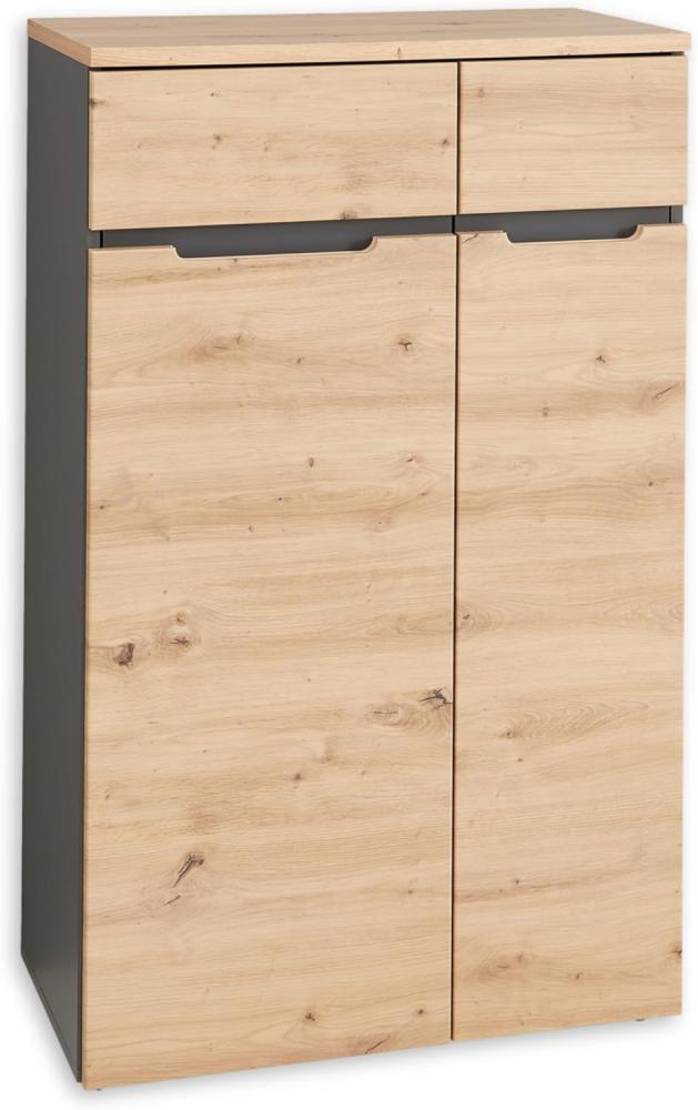 DEINE TANTE EMMA 5035GH10 Büroschrank Memphis Kommode Aktenschrank Graphit/Artisan Eiche Nb. ca. 75 x 122 x 38 cm Bild 1