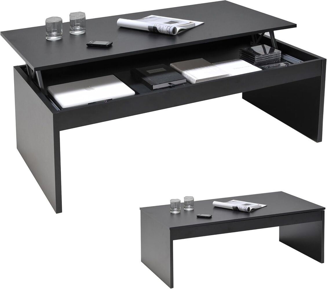 WEBER INDUSTRIES Darwin 026316 Couchtisch, 120 x 42,5 x 60 cm, Schwarz Bild 1