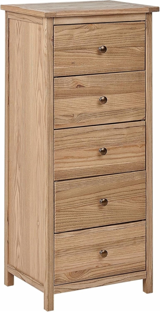 Kommode mit 5 Schubladen SALTON Holz Heller Holzfarbton Bild 1