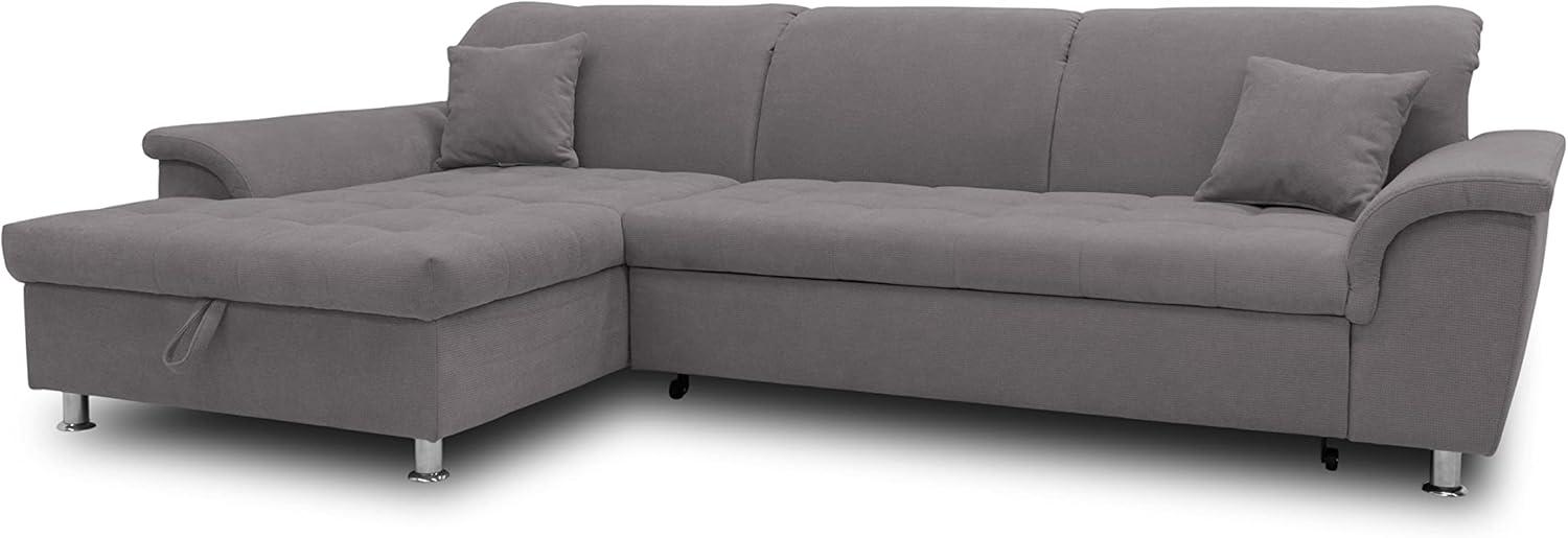 DOMO Collection Ecksofa Franzi, Couch in L-Form, Sofa, Eckcouch mit Rückenfunktion Polsterecke, Dunkelgrau, 279x162x81 cm Bild 1