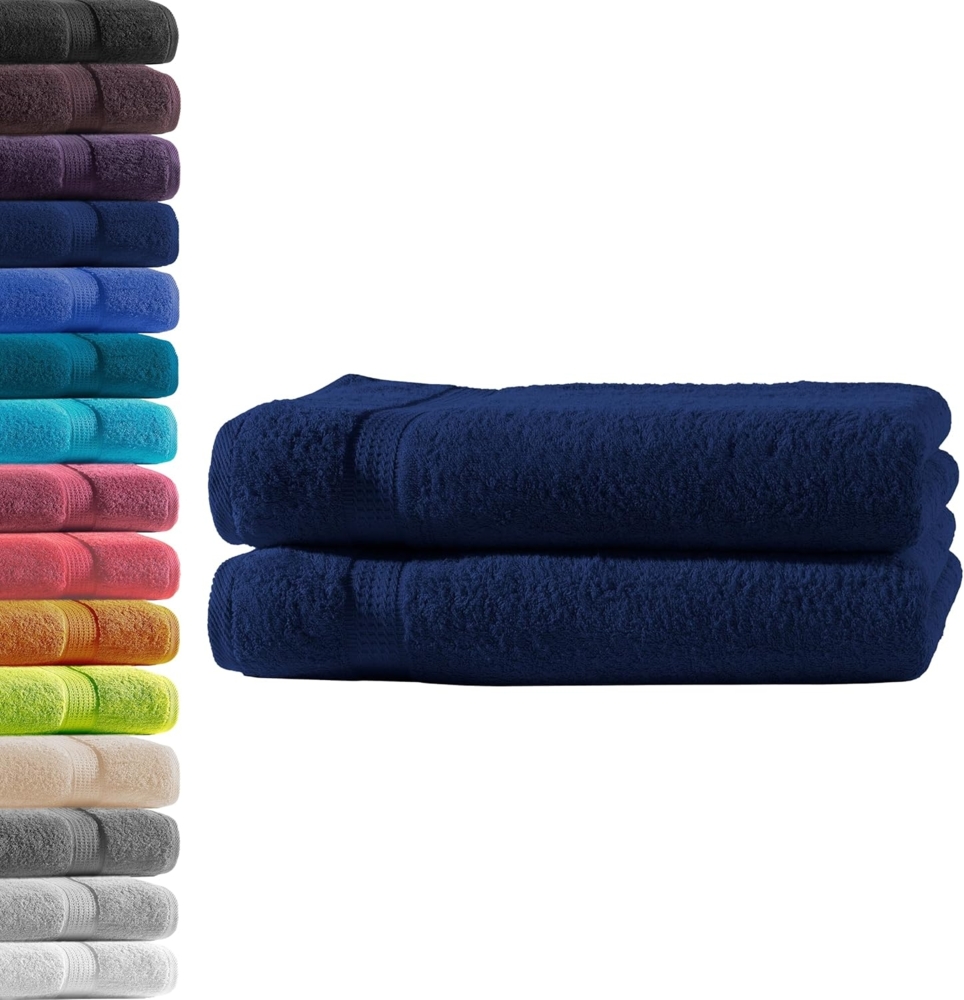 Hometex Premium Textiles Handtuch in Premium Qualität 500 g/m², Feinster Frottier-Stoff 100% Baumwolle, 2x Duschtuch, Kuschelig weich, saugfähig, Extra schwere, flauschige Hotel-Qualität Bild 1