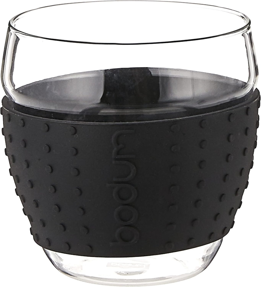 Bodum PAVINA 2-teiliges Gläser-Set (Rutschfester, farbiger Silikonring, 0,35 liters) schwarz Bild 1