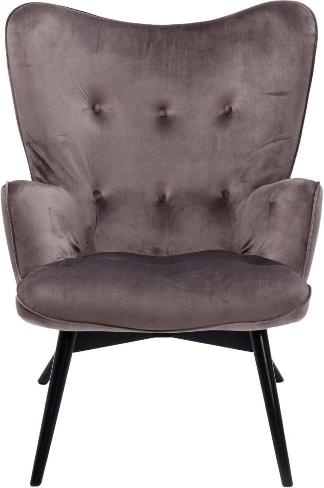 Kare Design Sessel Black Vicky, Velvet Grau, 73 x 94 x 83 cm Bild 1