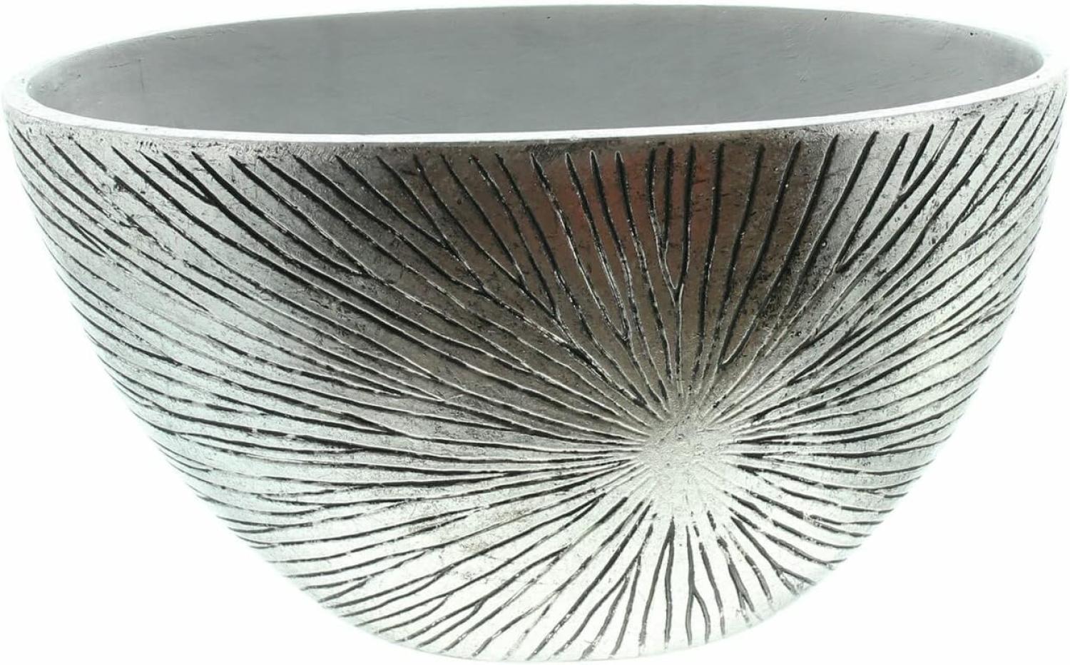 große Pflanzschale "Silber" 36x18 cm, in Metall Optik mit Antik Look, Blumenschale, Pflanzgefäß, Dekoschale Bild 1