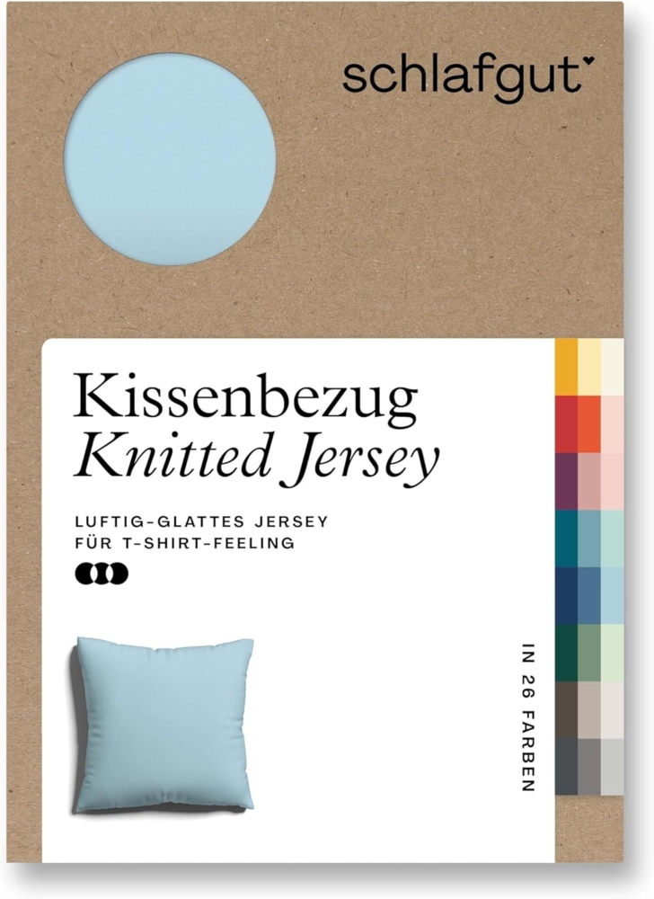 Schlafgut Kissenbezug Knitted Jersey aus Bio-Baumwolle mit Elasthan, bügelfrei, (1 Stück), besonders fein gestrickt, Kissenhülle mit farbigem Reißverschluss Bild 1