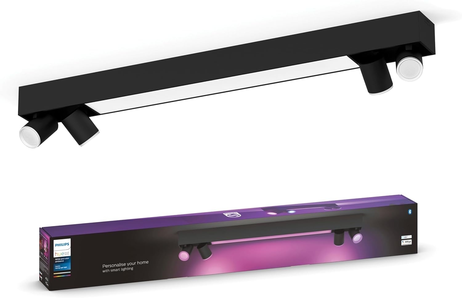 Philips Hue White&Col. Amb. Centris Spot 4flg schwarz V2 Bild 1