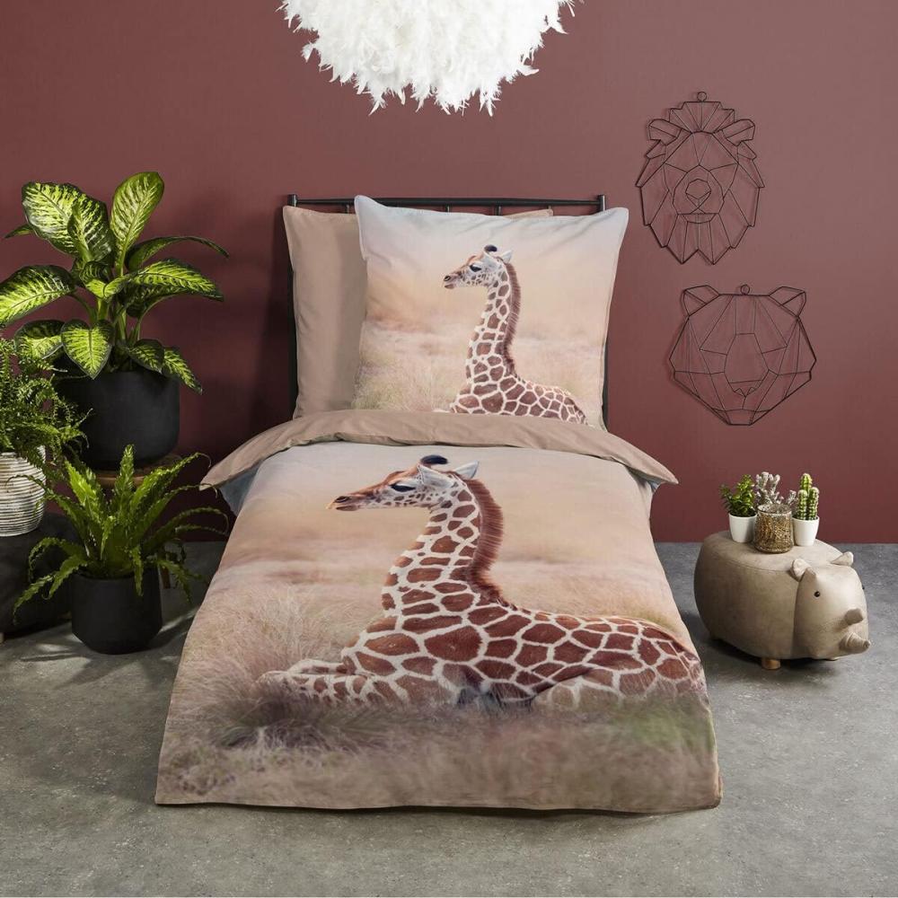 Good Morning Bettwäsche Sima Giraffe sand|135x200 cm + 80x80 cm Bild 1