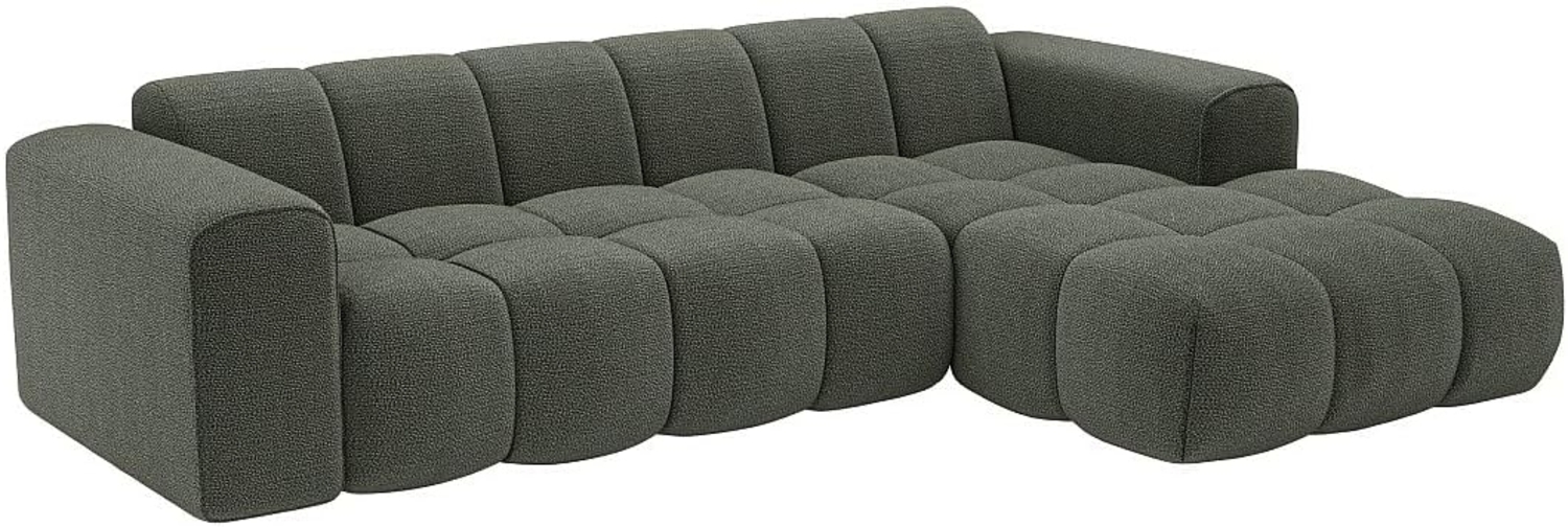 Vente-unique - Ecksofa rechts - Chenille-Stoff - Grün - CALESO von Maison Céphy Bild 1