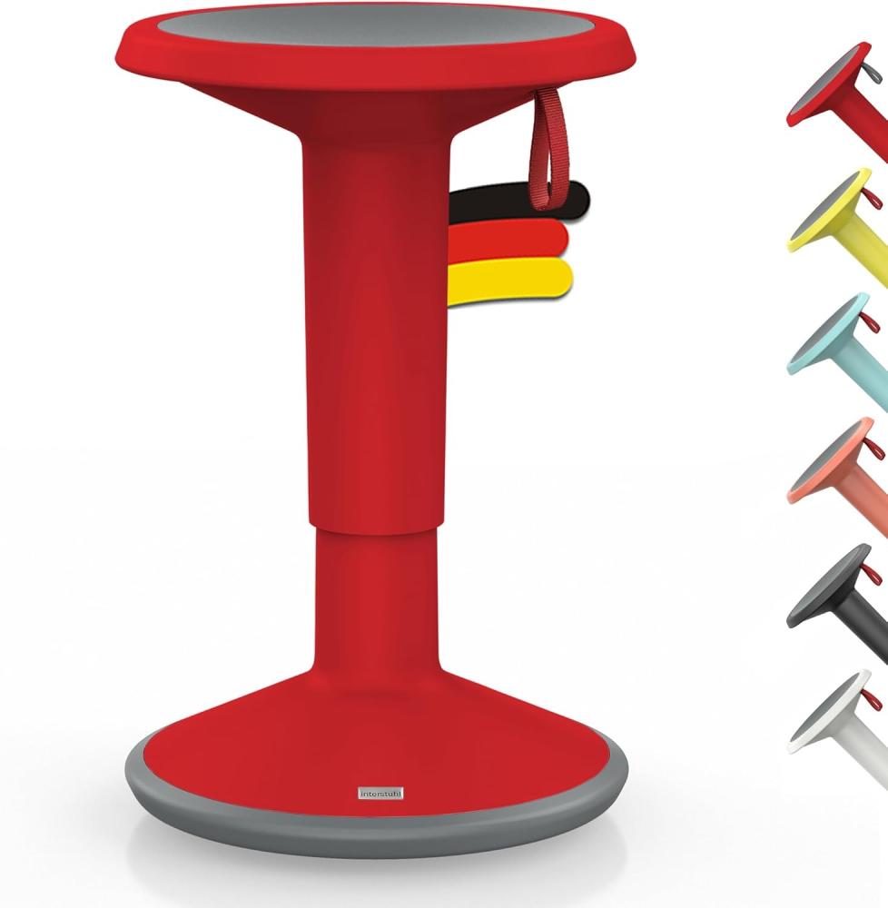 Interstuhl UPis1 – ergonomischer Sitzhocker mit Schwingeffekt – für einen geraden Rücken Made in Germany – inkl. 10 Jahren Garantie (Rot, Standard Edition) Bild 1