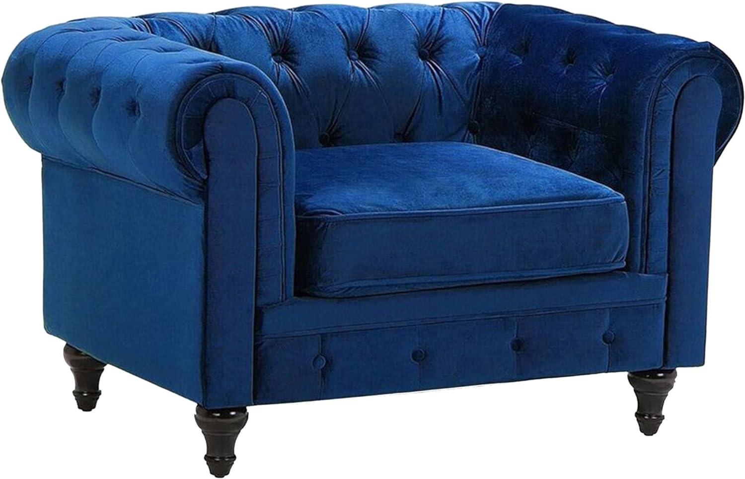 Sessel Samtstoff kobaltblau CHESTERFIELD Bild 1