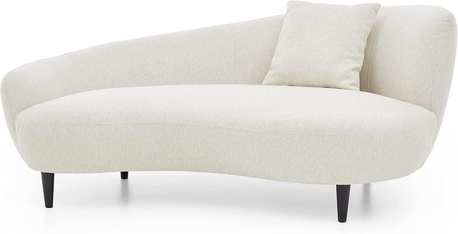 Atlantic Home Collection Olivia Chaiselongue, Massivholz, Creme, 176B x 97T x 76H cm Bild 1