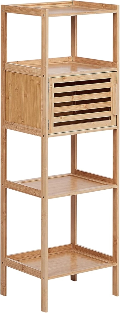 Beliani 'LAFAYETTE' Badregal, Bambusholz natur, 36 x 30 x 114 cm Bild 1