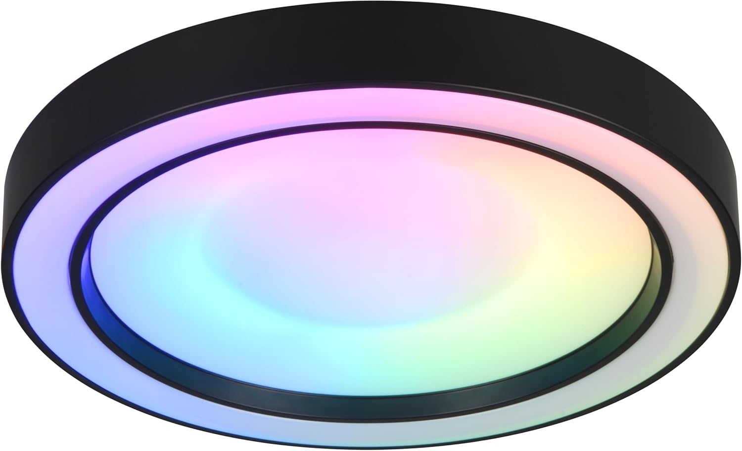 LED Deckenleuchte, schwarz, Fernbedienung, D 39 cm Bild 1