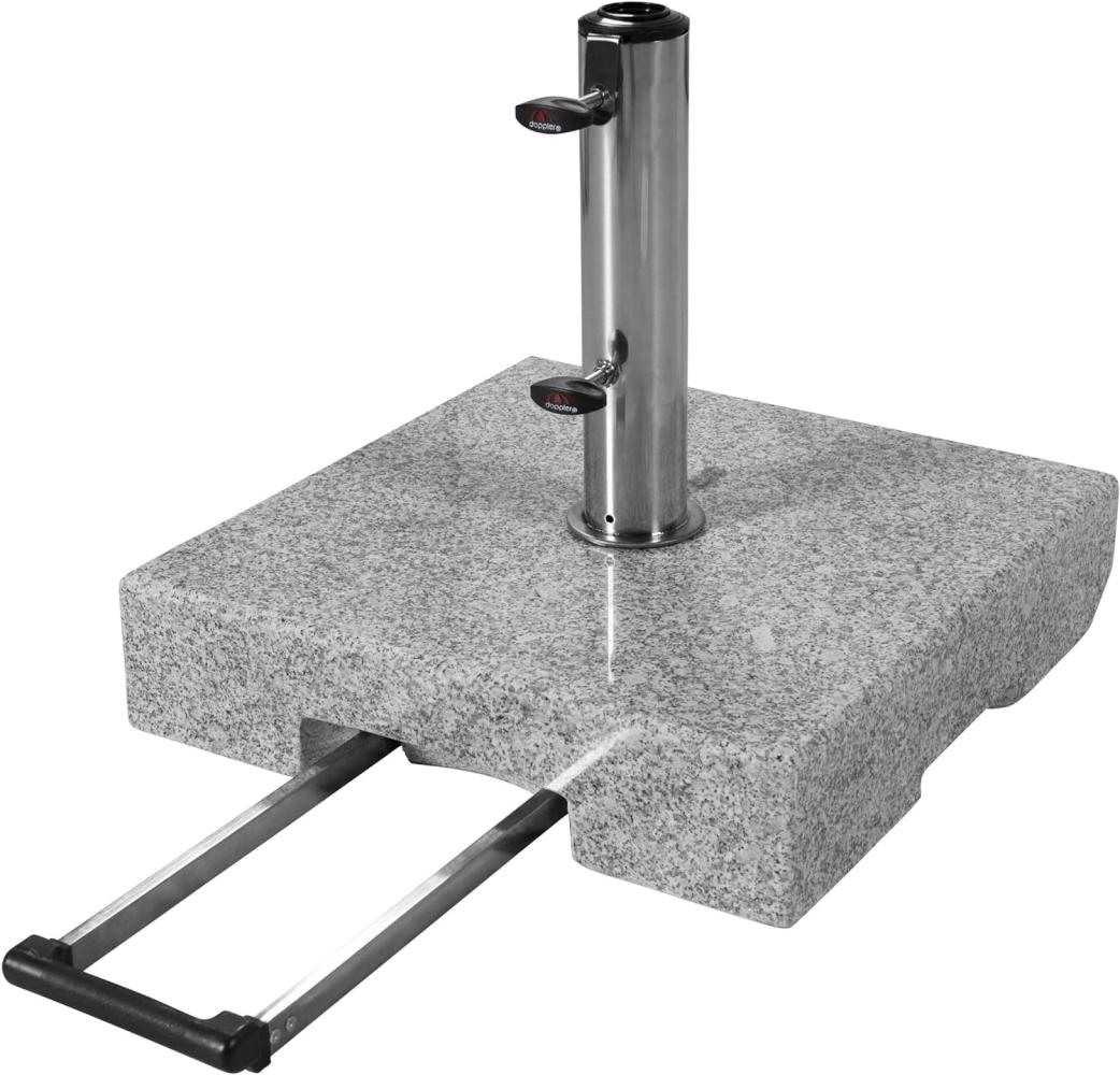 Doppler Trolley-Granit-Schirmsockel mit Rollen, granitgrau,50 kg, für Sonnenschirme bis Ø 300 cm Bild 1