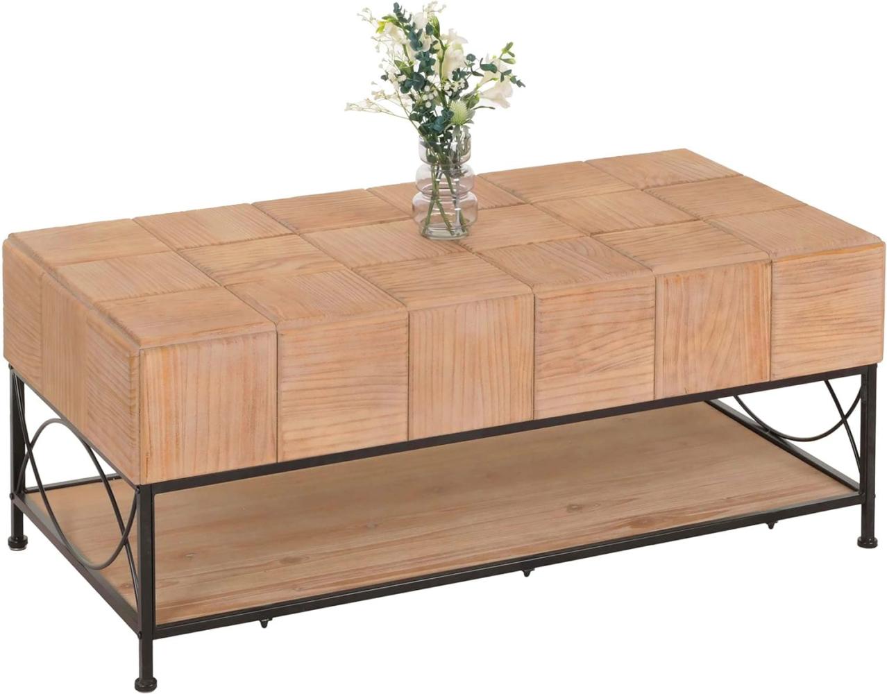 Couchtisch HWC-N30, Wohnzimmertisch Tisch Sofatisch Beistelltisch, Ablage Massiv-Holz MDF, 51x120x61cm Bild 1