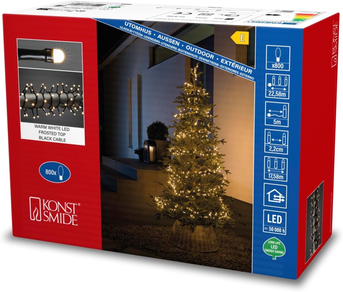 Konstsmide Micro LED Compactlights gefrostet Außen 800 warmweiße Dioden 22,5 m Bild 1