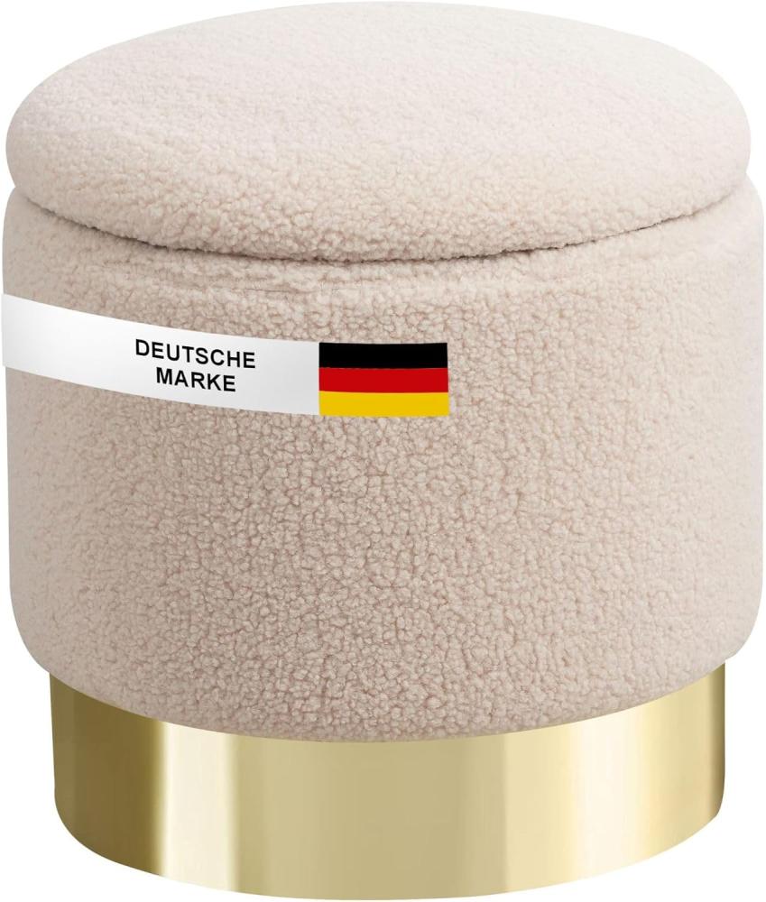 Albatros Hocker NIZZA, mit Staufach Beige, Sherpa Bild 1