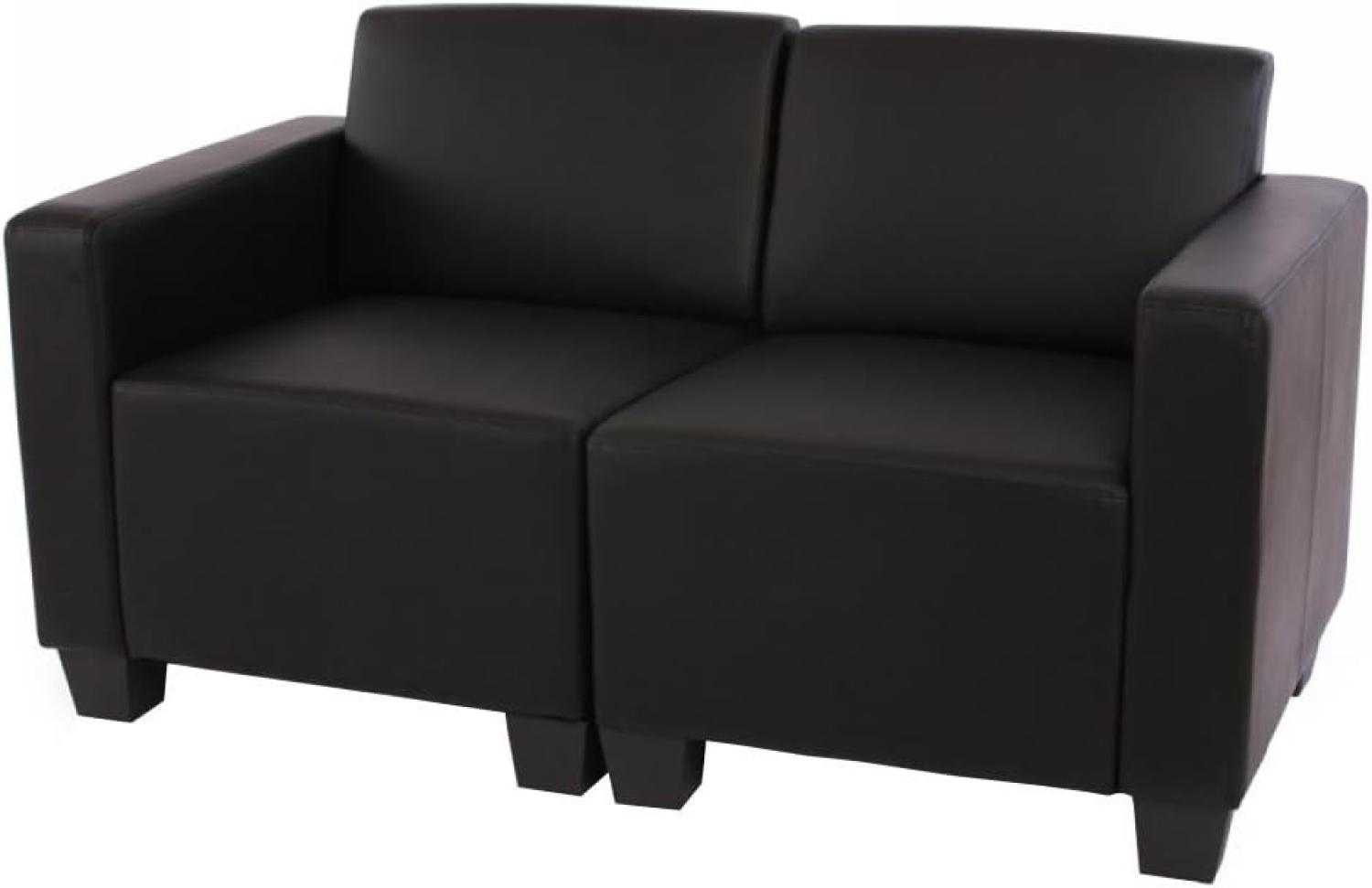 Modular 2-Sitzer Sofa Couch Lyon, Kunstleder ~ schwarz Bild 1