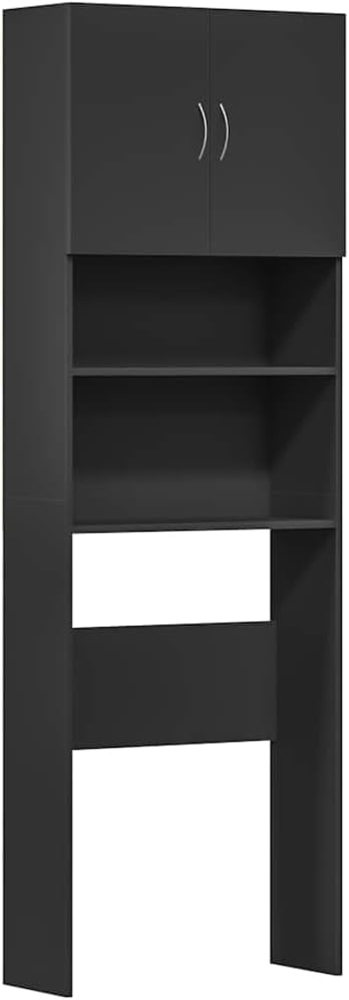 vidaXL Waschmaschinenumbauschrank Waschmaschinenschrank Schwarz 64x24x190 cm Holzwerkstoff (1-St) Bild 1