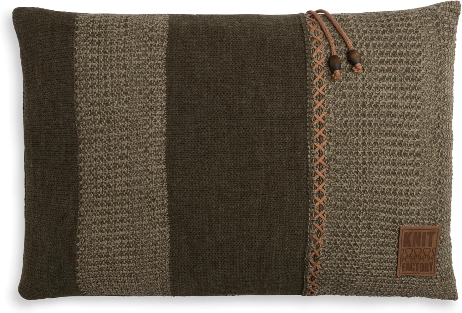 Knit Factory Roxx Kissen 60x40 cm Gestreift Grün Bild 1