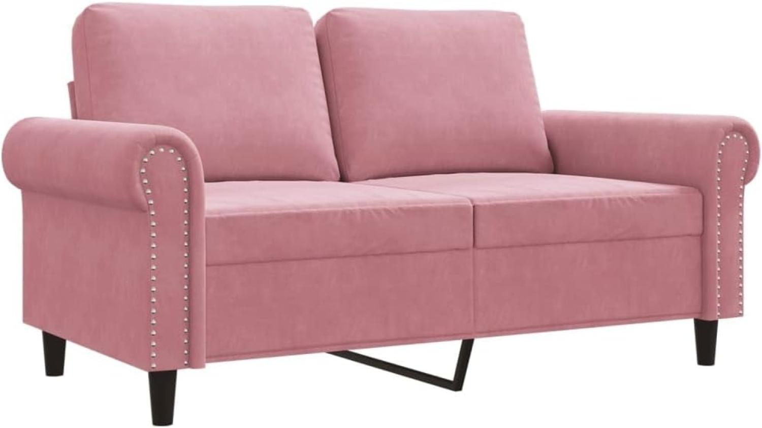 2-Sitzer-Sofa Rosa 120 cm Samt (Farbe: Rosa) Bild 1