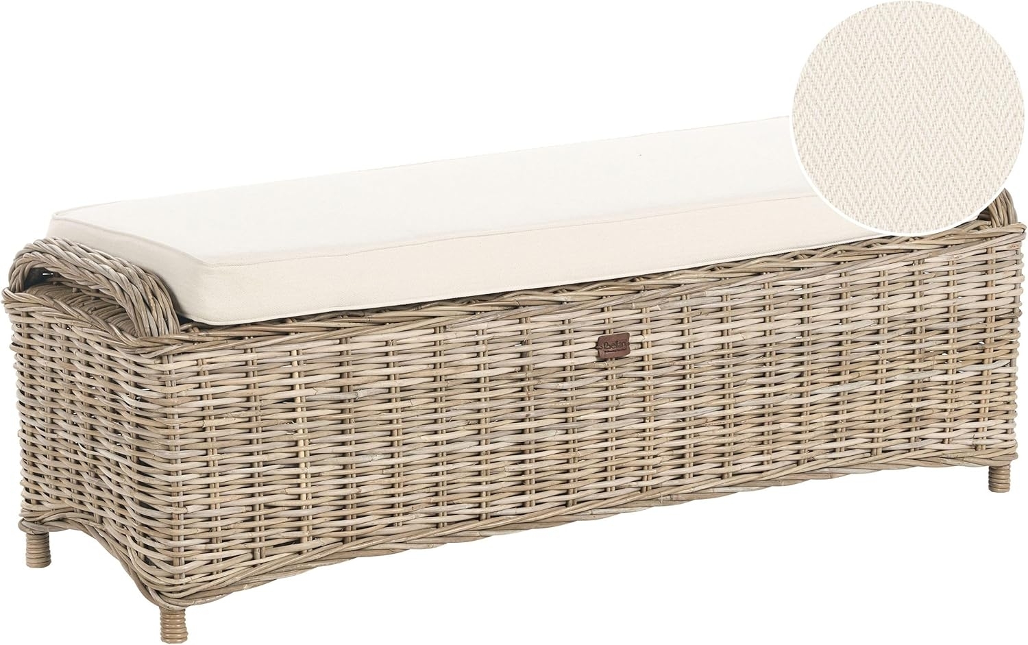 Garten Ottomane SUSUA 140 cm Rattan Naturfarben Bild 1