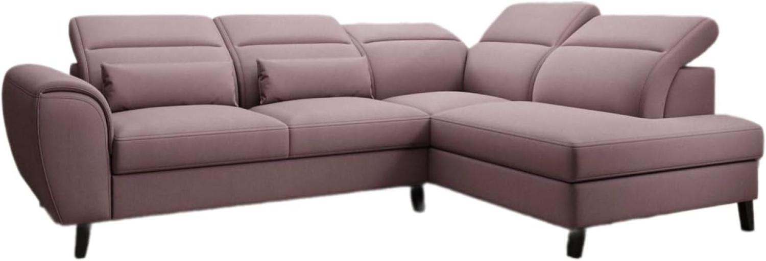 Designer Sofa Nobile mit verstellbarer Rückenlehne Stoff Rosé Rechts Bild 1