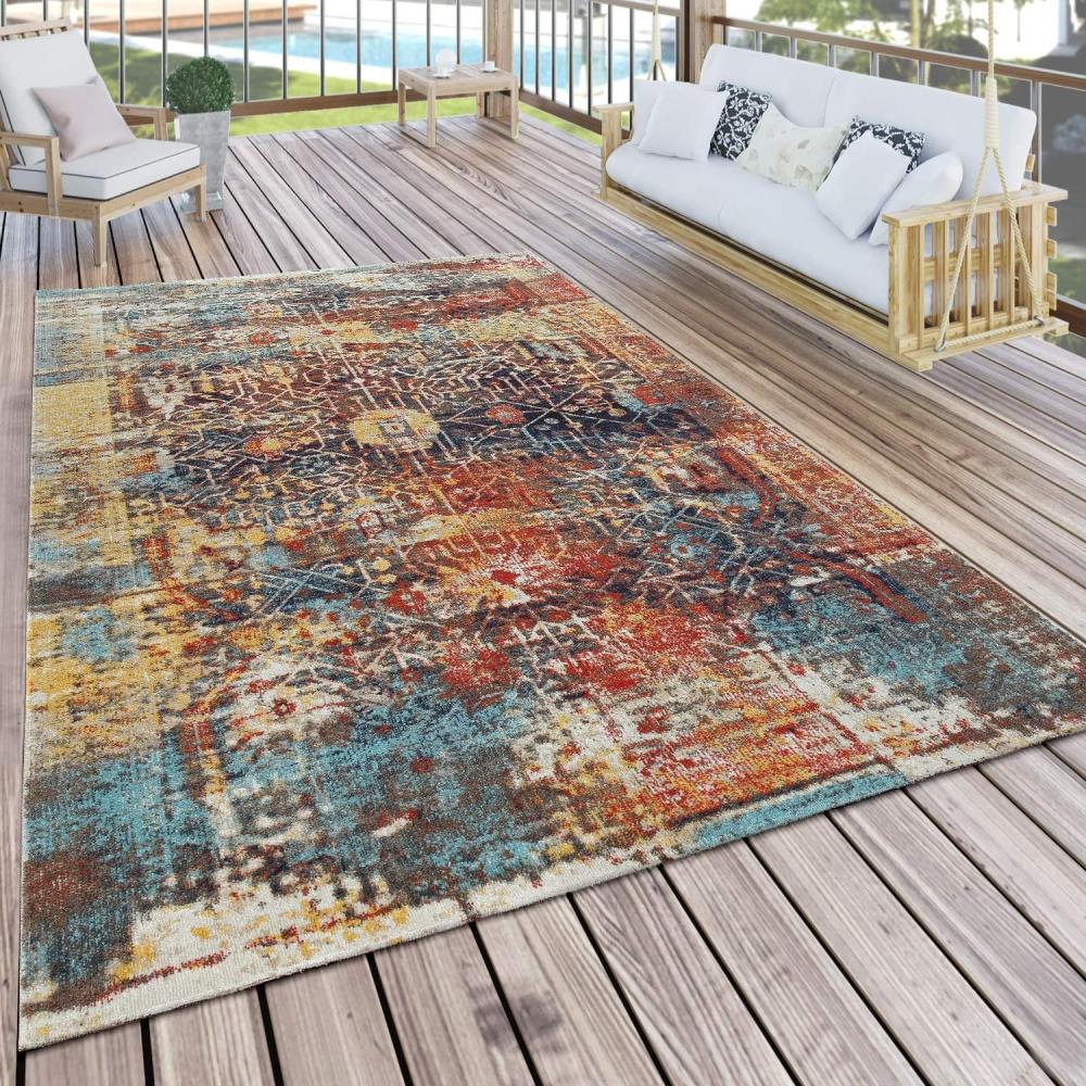 Paco Home Teppich Artigo 420, rechteckig, Höhe: 4 mm, Kurzflor, Vintage Design, In- und Outdoor geeignet, Wohnzimmer Bild 1