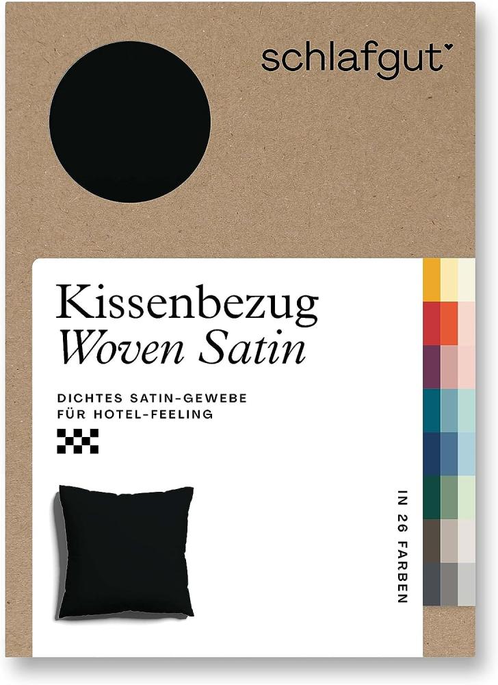 Schlafgut Woven Satin Bettwäsche|Kissenbezug einzeln 40x40 cm| off-black Bild 1