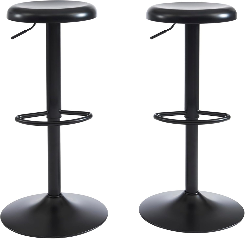 BAÏTA 2er Set Hocker Holy Metall schwarz matt Bild 1