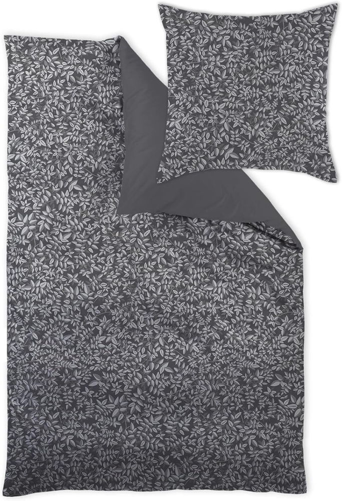 Curt Bauer Mako-Brokat-Damast Bettwäsche Skagen schattengrau|Kissenbezug einzeln 40x80 cm Bild 1