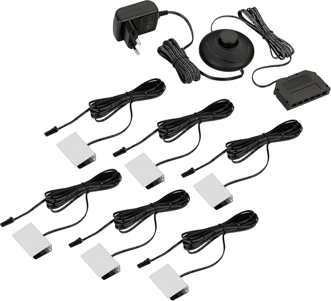 SEBSON Aufbauleuchte LED Vitrinenbeleuchtung 6er Set 12V - Glaskantenbeleuchtung warmweiß Bild 1