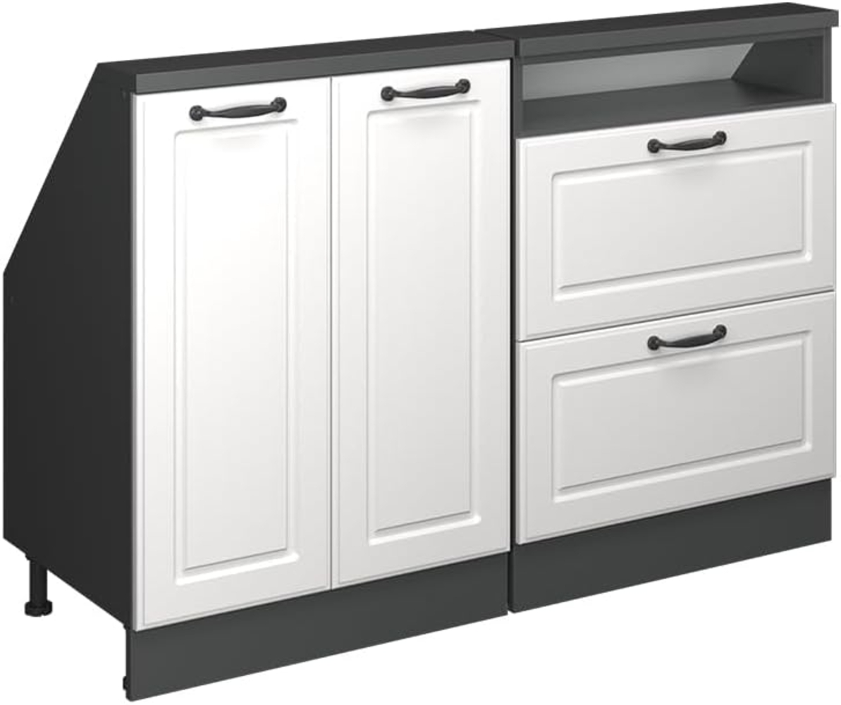 Dachschrägenschrank-Set Rion Weiß Landhaus/Anthrazit 2er Set Vicco Bild 1