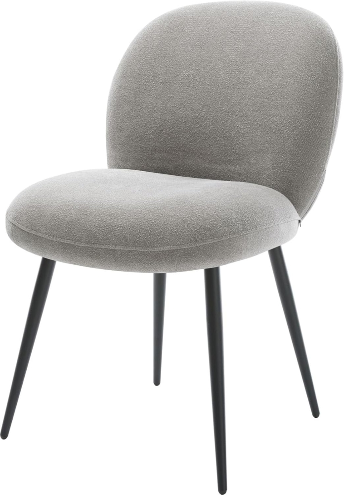 Esszimmerstuhl Nube-Flex Strukturstoff Soft Grau 4-Fuß konisch Schwarz Taschenfederkern Bild 1