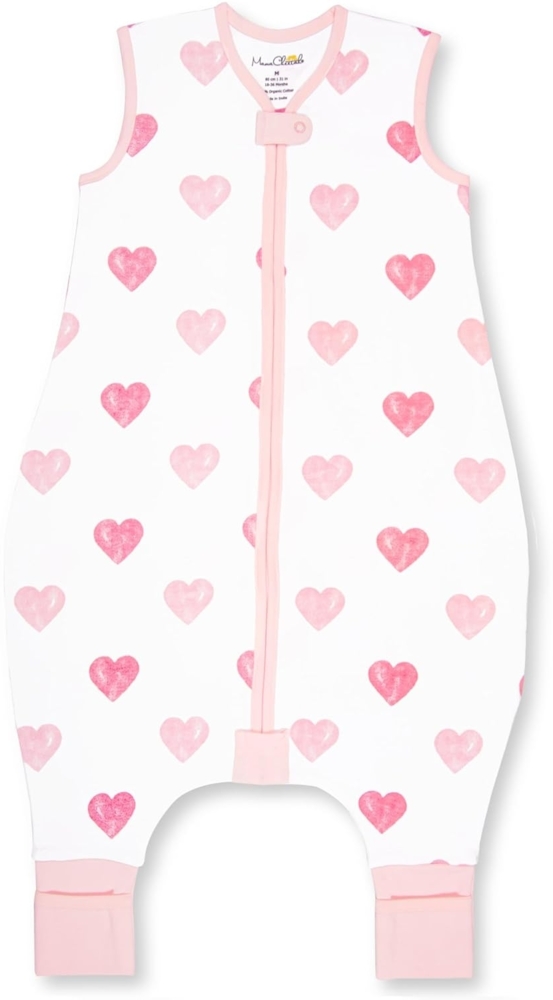 Kleinkinderschlafsack mit Füßen, 2,5 TOG, Bio-Baumwolle, Baby-Schlafsack mit Beinen, tragbare Decken zum Laufen mit 2-Wege-Reißverschluss, für Mädchen und Jungen, frühes Gehen, 3–4 Jahre Bild 1
